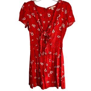 Miami Women's Dress XS Extra Small Red Shorts Sleeves  Sun Misses Size 0 2